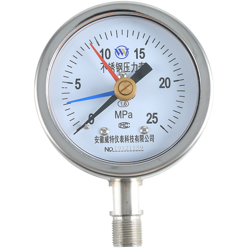 不銹鋼三針壓力表